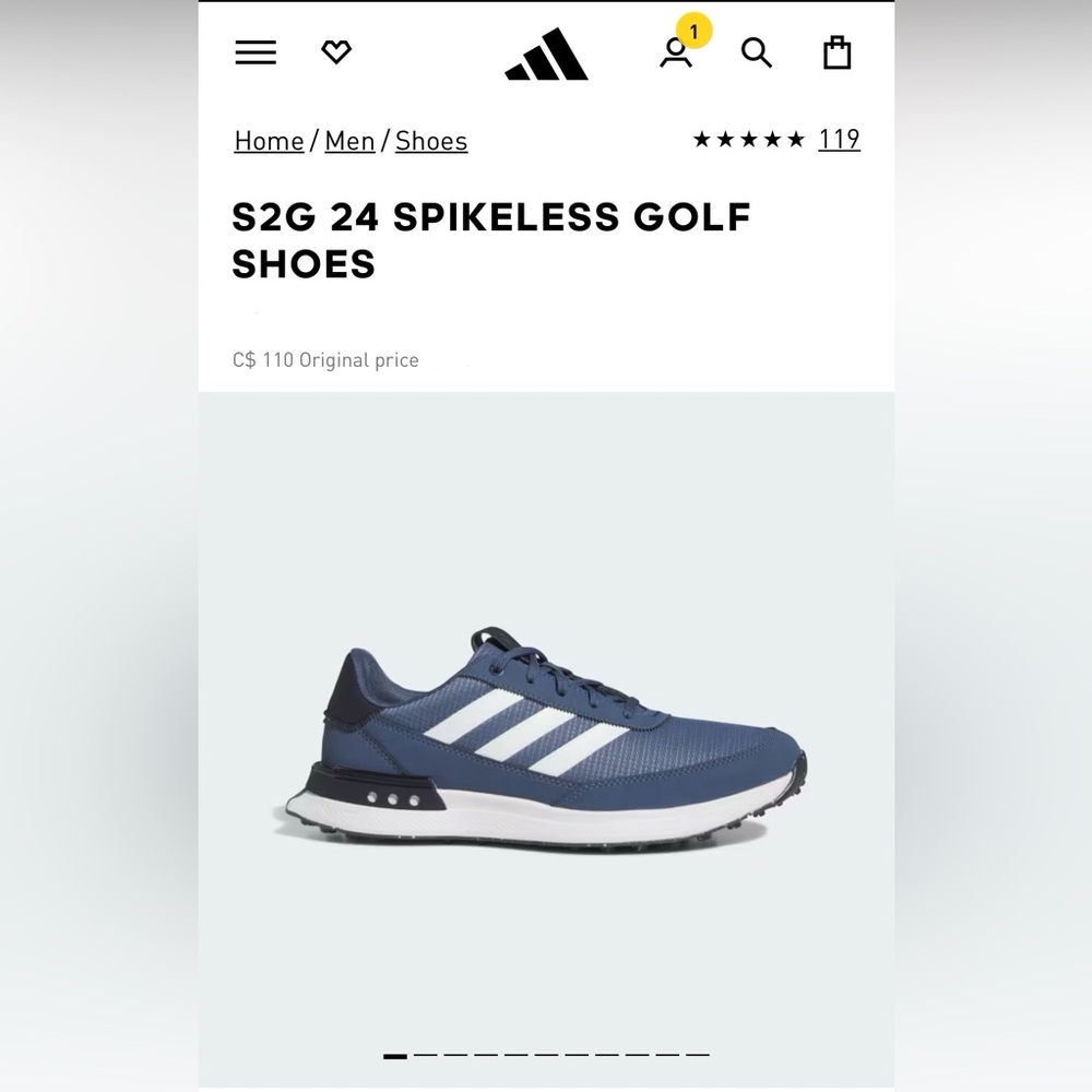 Men’s Adidas S2G 24 SPIKELESS GOLF SHOES Size 11 New in Box